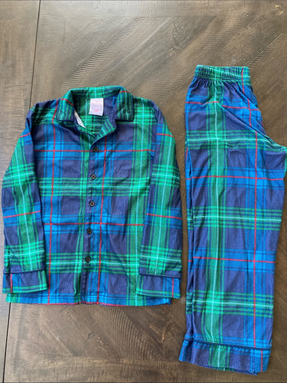 Wondershop Blue, Green and Red Plaid Kids Pajama Set